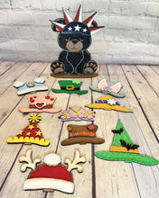 Load image into Gallery viewer, Animals with Interchangeable Hats - Unpainted
