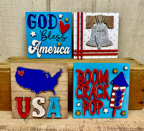 Interchangeable Patriotic 4th of July Inserts for Ladder or Frames - Unpainted (Copy)