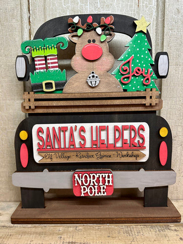 Santa's Helpers Insert - Unpainted -  for Truck or Bread Board (Truck, Bread Board or Door Hanger - NOT included, sold separately)