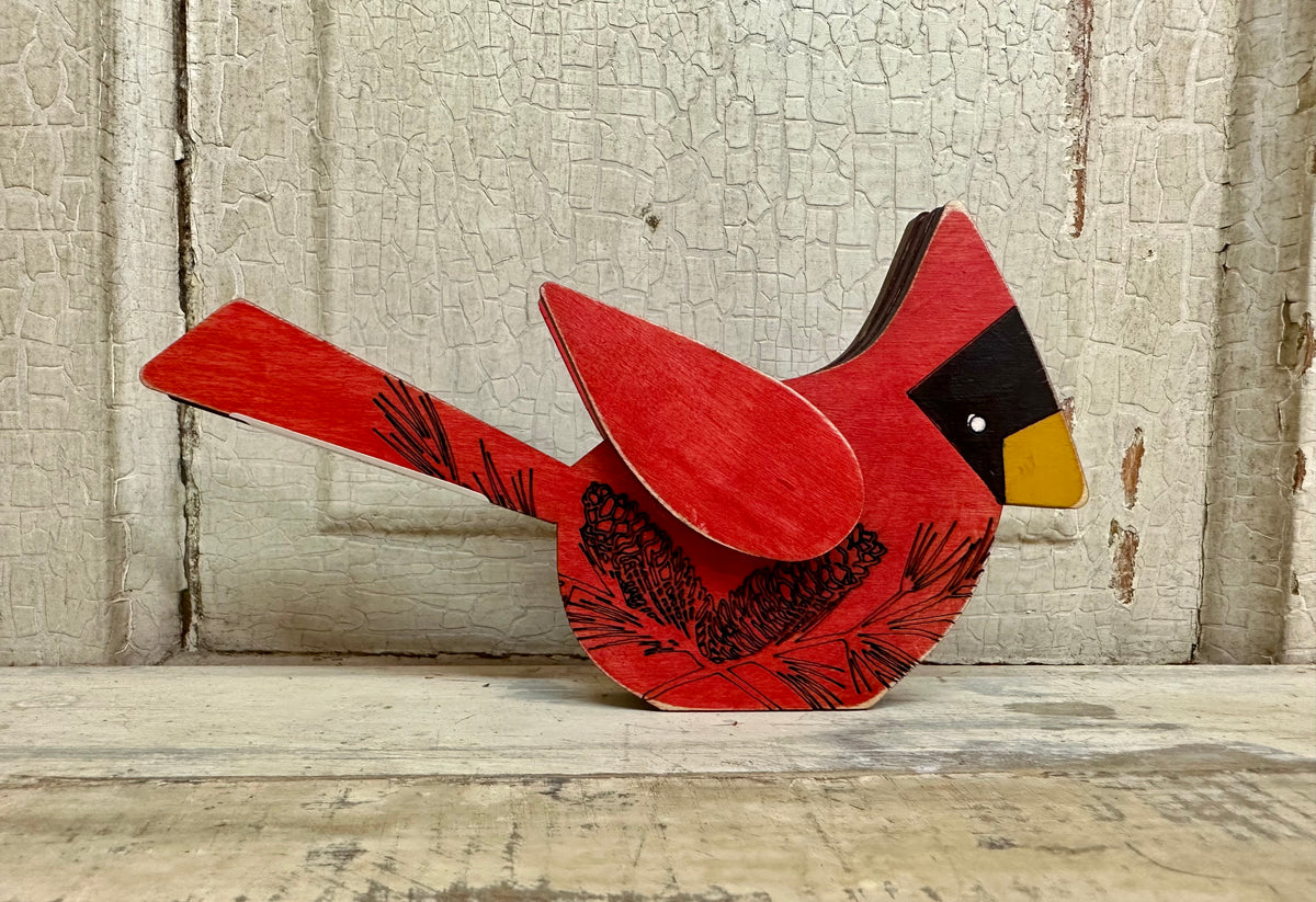 Melrose International Feathered Cardinal Bird Shelf Sitter (Set of 12) main image 0