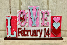 Load image into Gallery viewer, Valentine Block Sign - Unpainted - 4 Designs