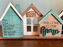 Load image into Gallery viewer, Laser Cut 3D Personalized Standing Houses (painted or unpainted)