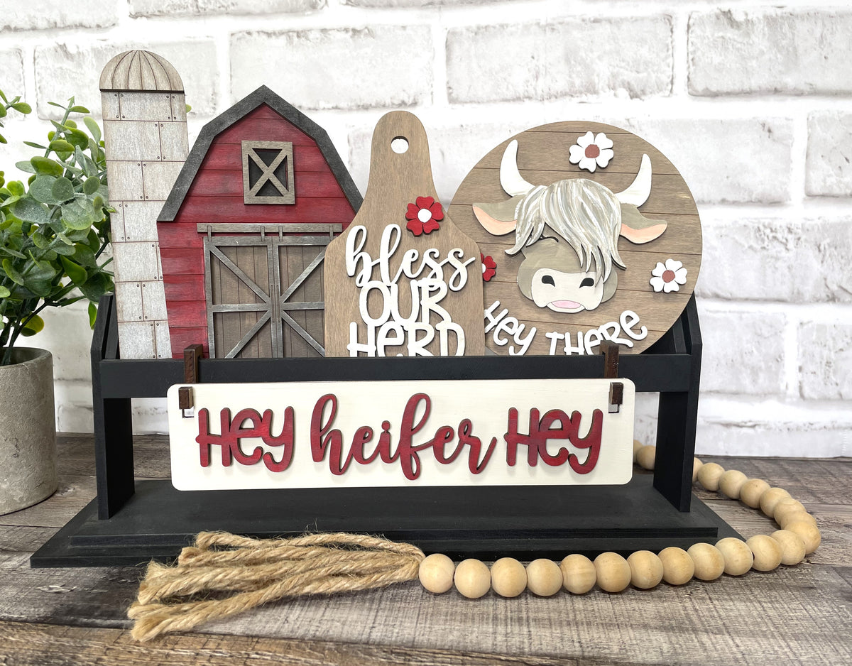 Highland Cow inserts | Wagon or Raised Shelf Sitter – Elderberry Place