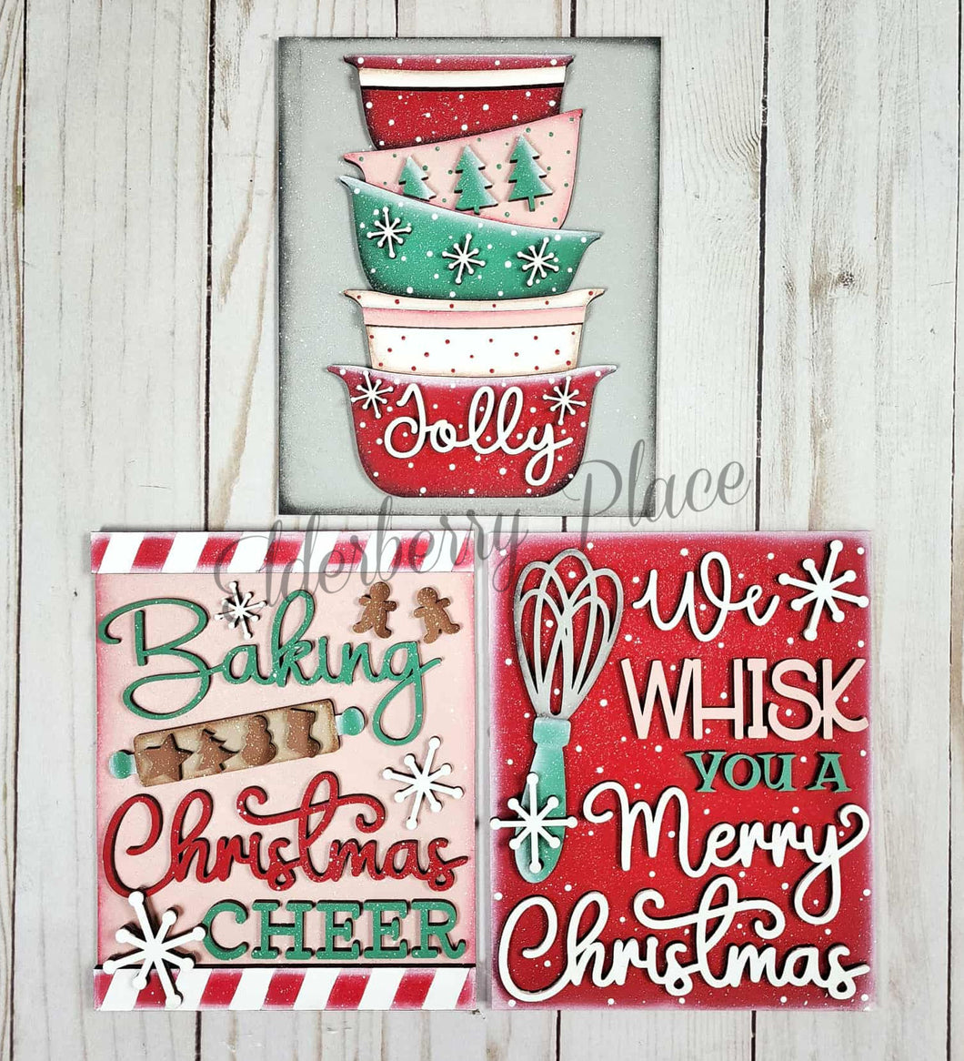 Christmas Baking Sign Trio   - Unpainted & Unassembled - Purchase one piece or entire set