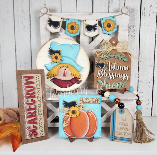 Fall Scarecrow Decor Set - Unpainted - Choose a Piece or the Entire Set
