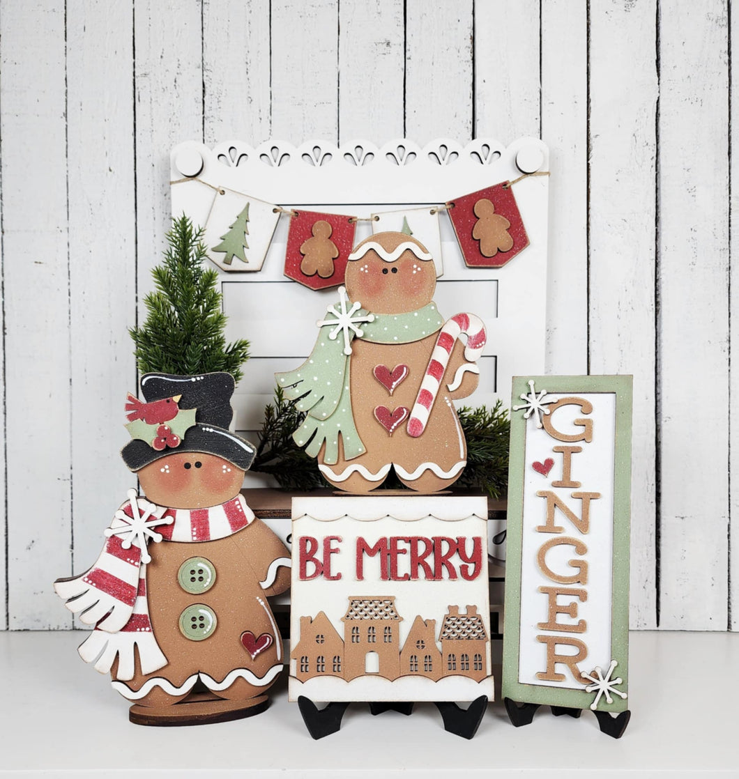 Gingerbread Decor Set - Unpainted (Buy one or all pieces)