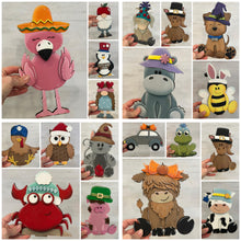 Load image into Gallery viewer, Animals with Interchangeable Hats - Unpainted