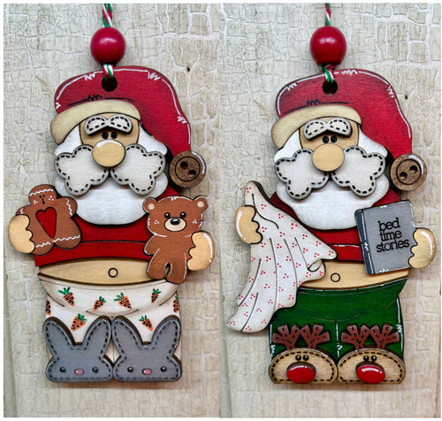 Christmas Santa Belly Ornaments  - Unpainted & Unassembled