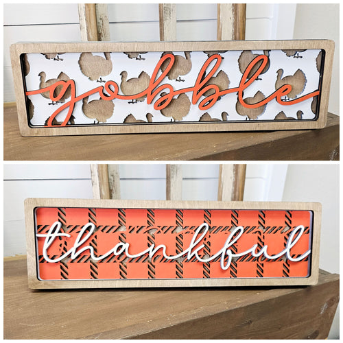 Chunky Thanksgiving Signs - Unpainted & Unassembled