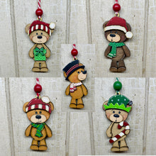 Load image into Gallery viewer, Christmas Teddy Bear Ornaments - Unpainted &amp; Unassembled