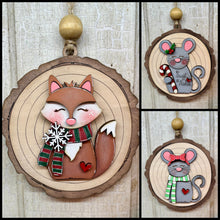 Load image into Gallery viewer, Wood Slice Forest Friends Ornaments - Unpainted
