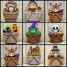 Load image into Gallery viewer, Fall, Halloween &amp; Thanksgiving TINY Basket Inserts - Unpainted - 30 Designs
