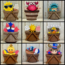 Load image into Gallery viewer, Summer, 4th of July &amp; Cinco De Mayo  TINY Basket Inserts - Unpainted - 24 Designs