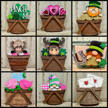 Load image into Gallery viewer, Valentine &amp; St. Patrick's Day TINY Basket Inserts - Unpainted - 18 Designs