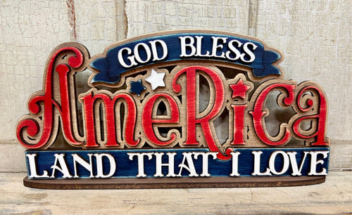God Bless America Sitter - Unpainted