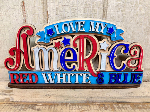 Love My America Sitter - Unpainted