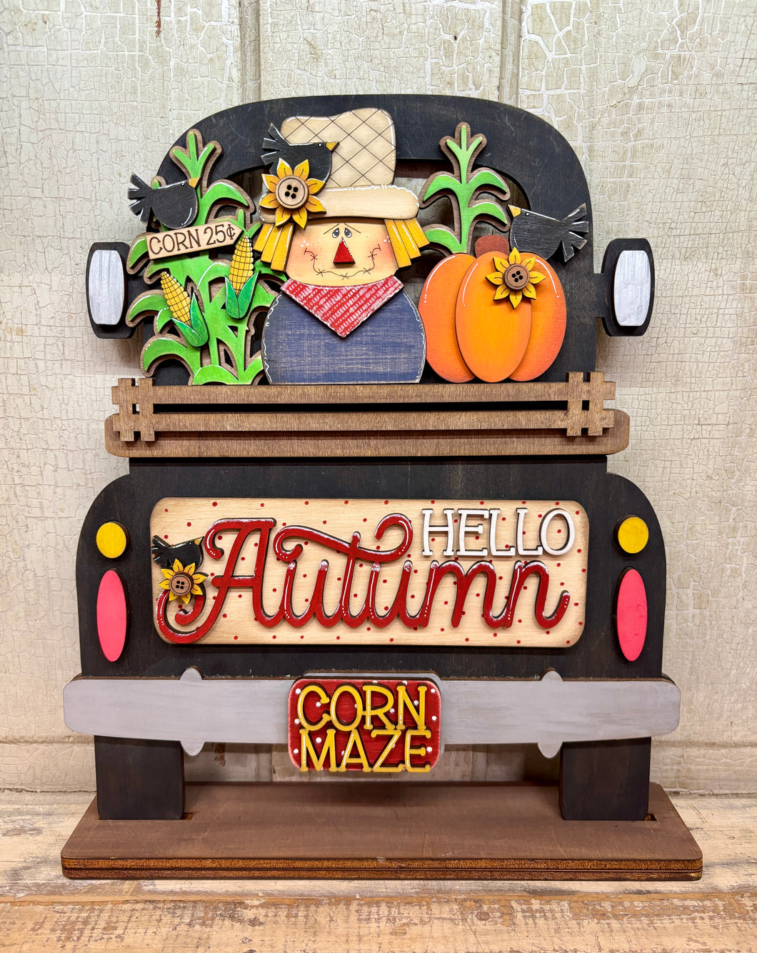 Fall Scarecrow Insert for Truck, Bread Board, Fence, Door Hanger- Unpainted