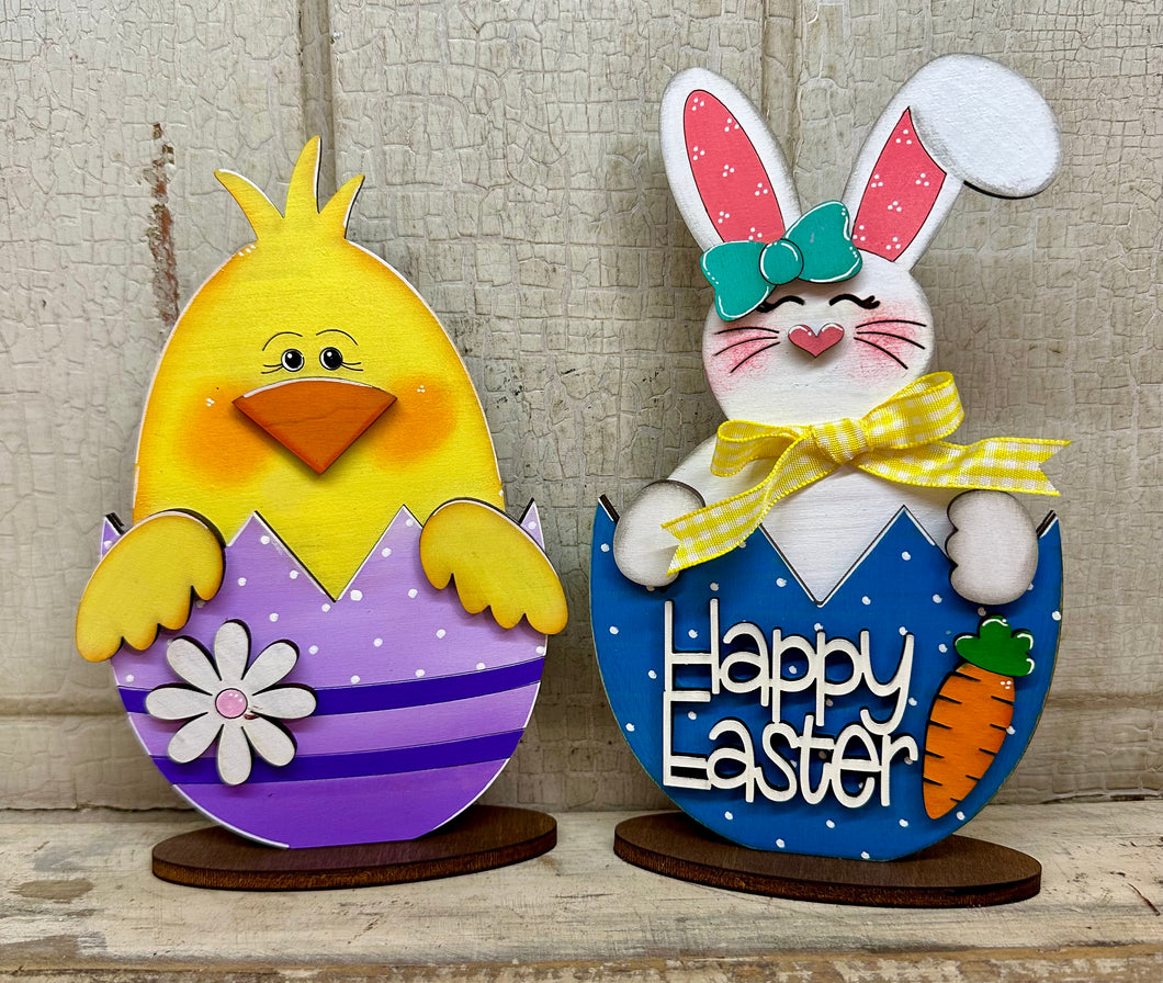 Easter Bunny & Chick Shelf Sitters - Unpainted