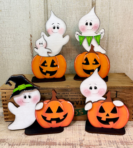 Pumpkins with Ghost Sitters - Unpainted