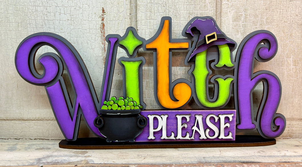 Witch Please Shelf Sitter - Unpainted