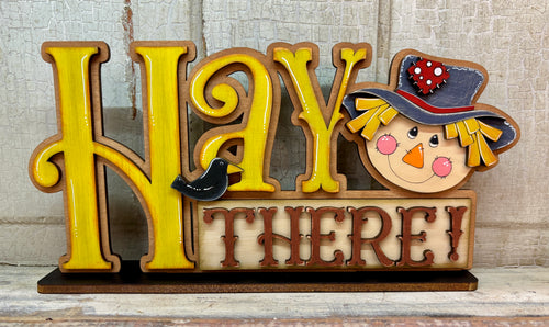 Hay There Scarecrow Shelf Sitter - Unpainted