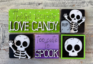 MINI 2.25" Halloween Skeleton Ladder or Frame Inserts - Unpainted