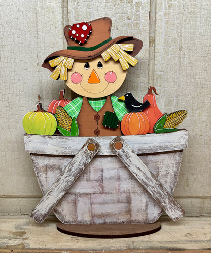 Boy or Girl Scarecrow Basket Inserts - Unpainted