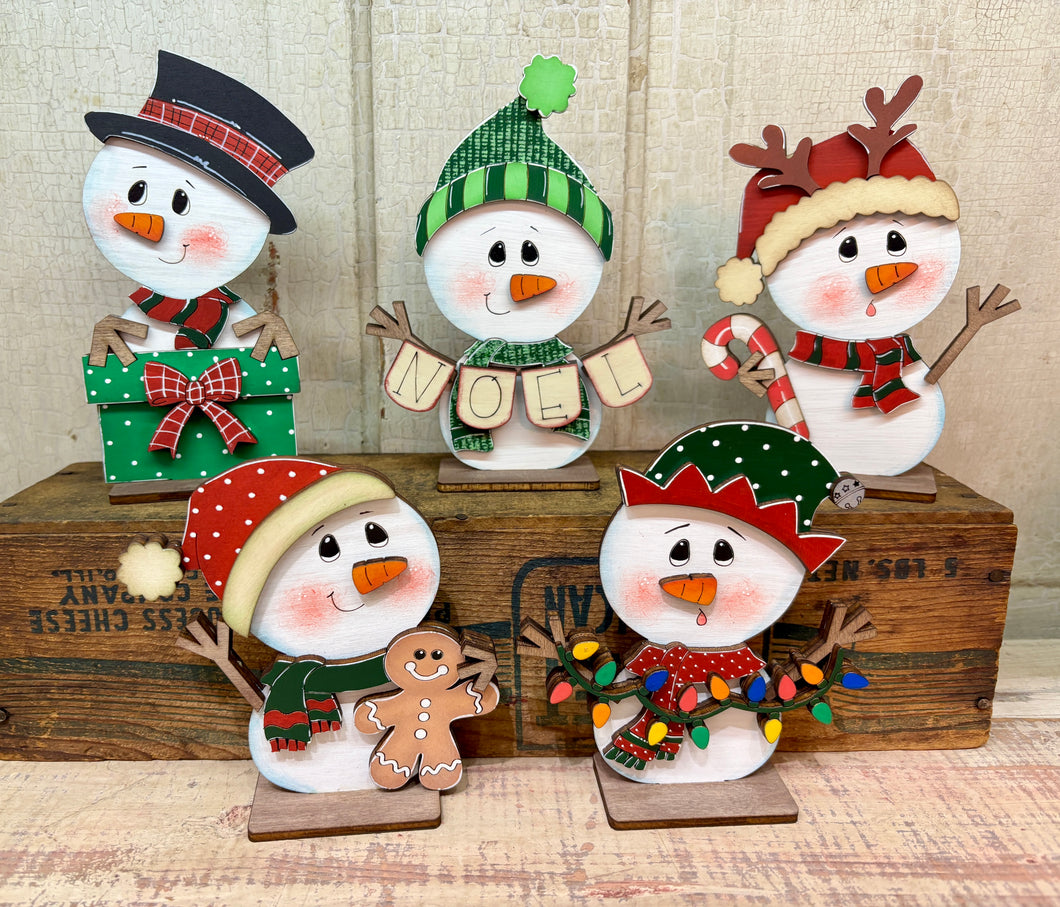 Cute Snowman Sitters - Unpainted