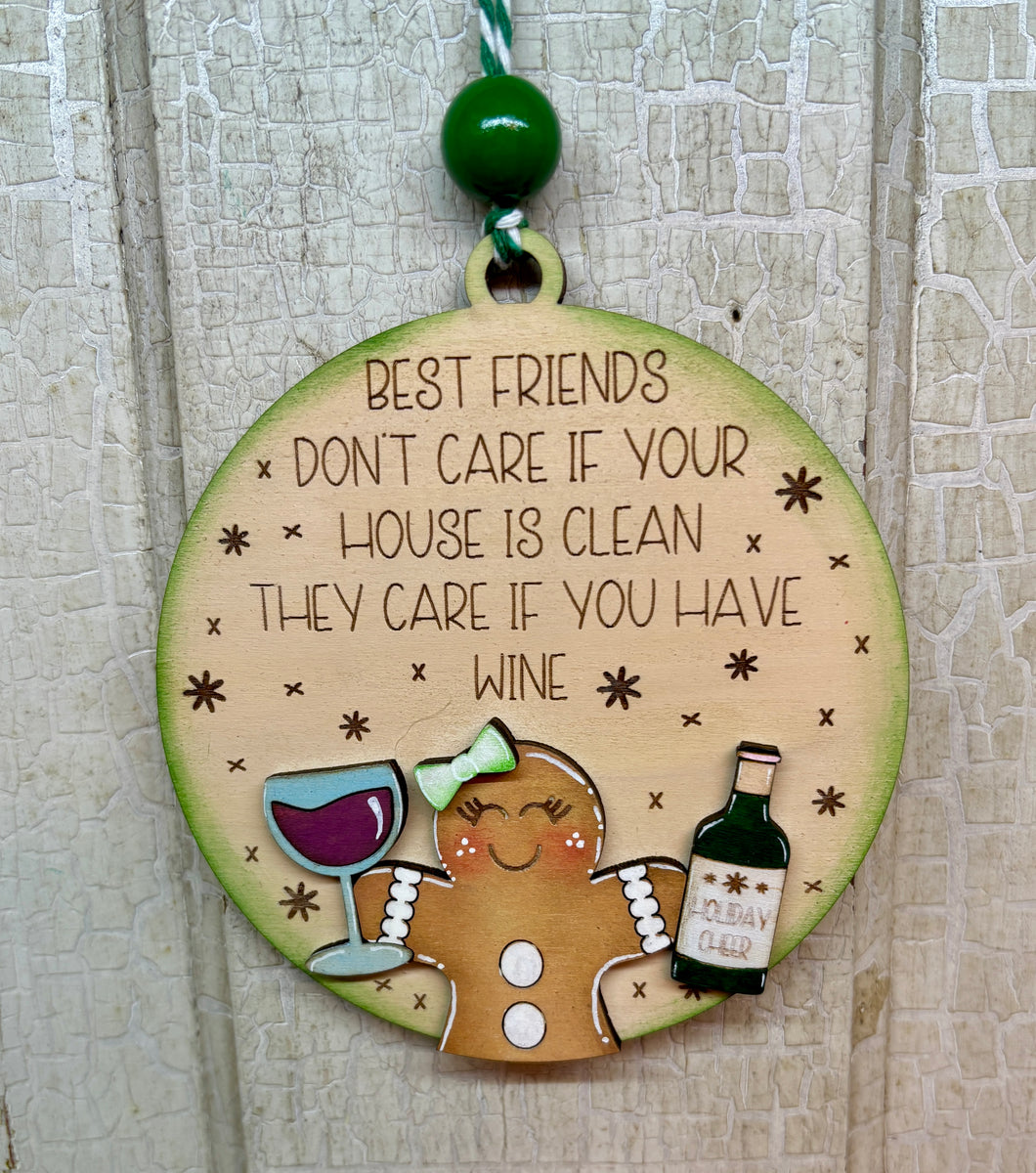 Best Friends Ornaments, Wine or Coffee Version - Unpainted