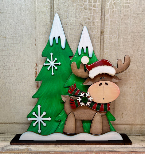 Christmas Moose in Trees - Unpainted & Unassembled