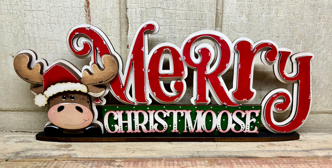 Merry Christmoose Sitter  - Unpainted & Unassembled