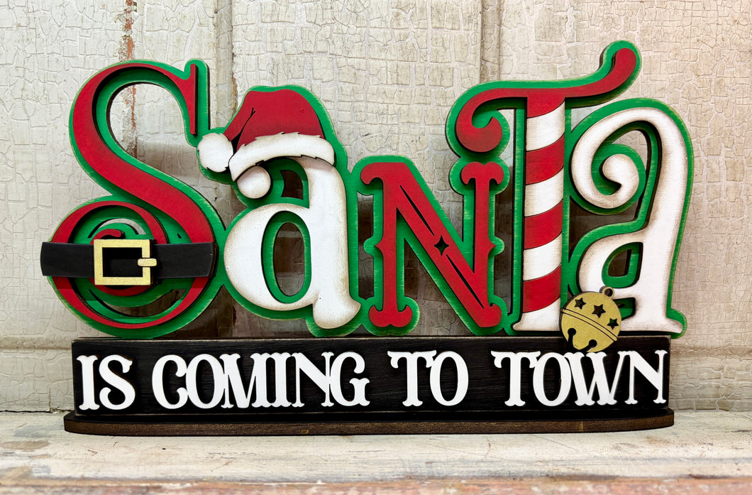 Santa is Coming to Town Sitter  - Unpainted & Unassembled