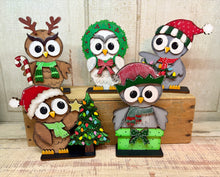 Load image into Gallery viewer, Christmas Owls  - Unpainted &amp; Unassembled