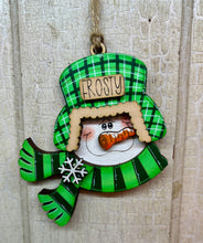 Load image into Gallery viewer, Snowman Ear Flap Hat Ornaments  - Unpainted &amp; Unassembled
