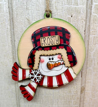 Load image into Gallery viewer, Snowman Ear Flap Hat Ornaments  - Unpainted &amp; Unassembled
