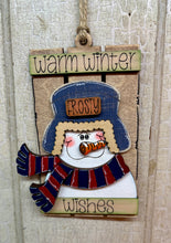 Load image into Gallery viewer, Snowman Ear Flap Hat Ornaments  - Unpainted &amp; Unassembled