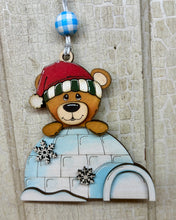 Load image into Gallery viewer, Igloo Moose, Bear or Penguin Ornaments  - Unpainted &amp; Unassembled