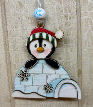 Load image into Gallery viewer, Igloo Moose, Bear or Penguin Ornaments  - Unpainted &amp; Unassembled