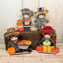 Load image into Gallery viewer, Fall Pumpkin Highland Cows - Unpainted &amp; Unassembled