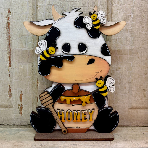 Honey Bee Dairy Cow Shelf Sitter - Unpainted & Unassembled