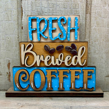 Load image into Gallery viewer, Coffee Stacked Shelf Sitter - Unpainted &amp; Unassembled