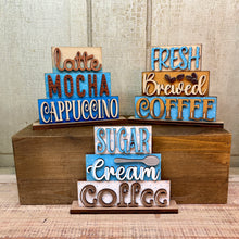 Load image into Gallery viewer, Coffee Stacked Shelf Sitter - Unpainted &amp; Unassembled
