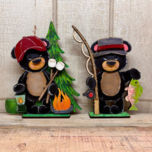 Load image into Gallery viewer, Camping &amp; Fishing Bears  - Unpainted &amp; Unassembled