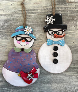 Old Fashion Snowman Ornament - Unpainted