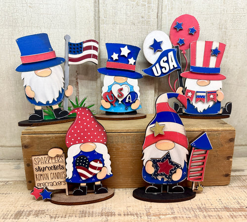Patriotic 4th of July Gnomes - Unpainted