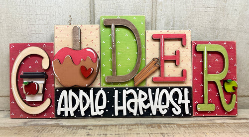 Fall Cider Block Word Sign - Unpainted