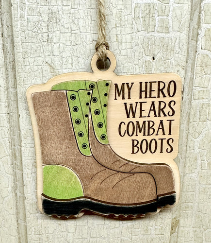 Military Combat Boots Ornament - DIY - 6 Different Sayings