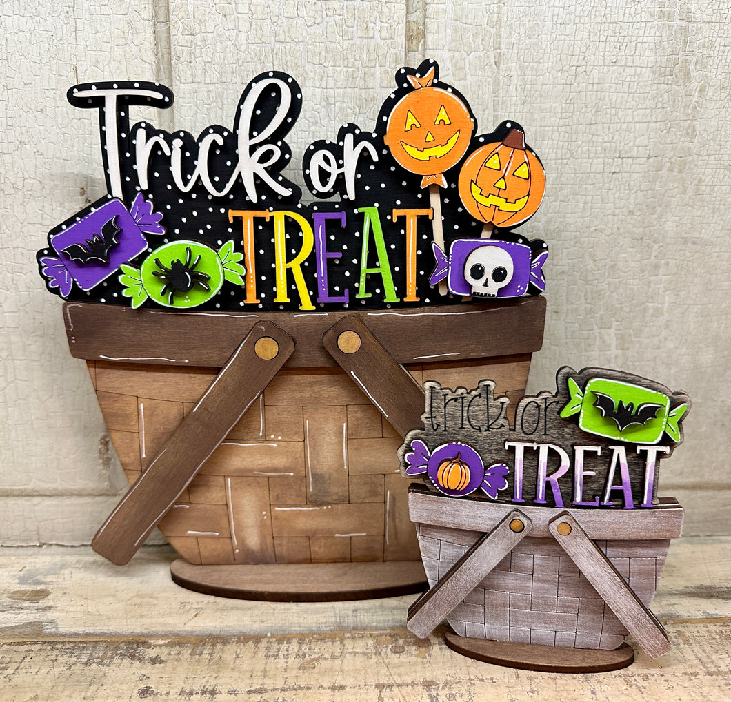 Large or Tiny Trick or Treat Basket Inserts -  Unpainted