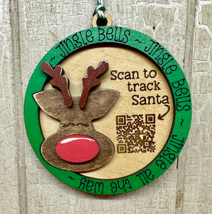 Christmas Tracker Ornaments - Unpainted - Scan to Track Santa on NORAD