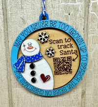 Load image into Gallery viewer, Christmas Tracker Ornaments - Unpainted - Scan to Track Santa on NORAD